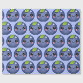 かわいいブルーベリー ラッピングペーパー (フラット)