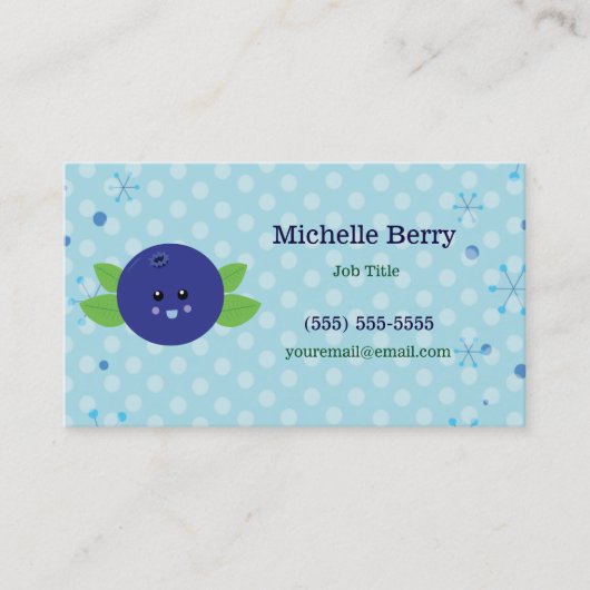 かわいいブルーベリー 名刺 (正面)