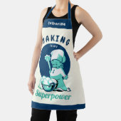 かわいいブルーベーキングは私のスーパーパワーで名前 エプロン (インサイチュ)