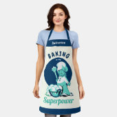 かわいいブルーベーキングは私のスーパーパワーで名前 エプロン (着用した状態)