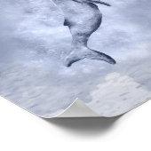 かわいいブルーホエールアンドハッピーチャイルドon月ファンタジー ポスター (角)