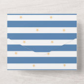 かわいいブルーホエールイエロースターベビーシャワー オールインワン招待状 (裏面)