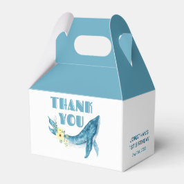 かわいいブルーホエールイエローフローラ誕生日ありがとう フェイバーボックス