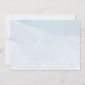 かわいいブルーホエールウォーター色ベビーシャワー招待状 (裏面)