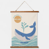 かわいいブルーホエールキッズルームぶら下がったのタペストリー 吊り下げ型タペストリー (正面)