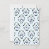 かわいいブルーボウベアーキュブボーイ冬の赤ちゃんシャワー サンキューカード (裏面)