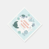 かわいいブルーボーイズザシーウォーター誕生日 スタンダードカクテルナプキン (角)