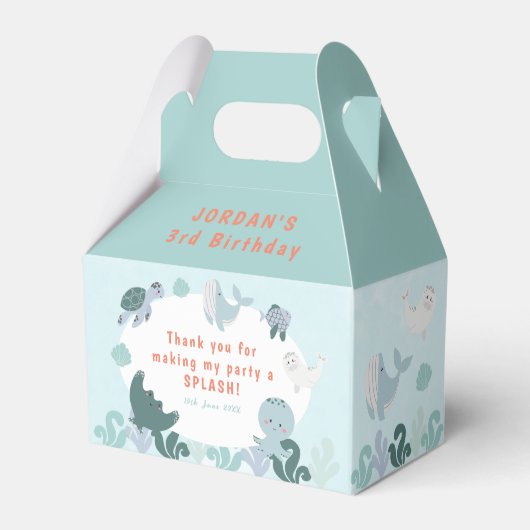 かわいいブルーボーイズザシーウォーター誕生日 フェイバーボックス (正面サイド)