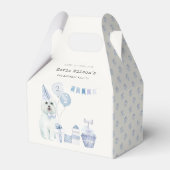 かわいいブルーボーイズパーティー子犬の任意の年齢誕生日 フェイバーボックス (正面サイド)