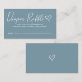 かわいいブルーボーイズ赤ちゃんシャワーおむつラッフル エンクロージャーカード (正面/裏面)