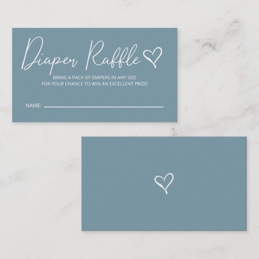 かわいいブルーボーイズ赤ちゃんシャワーおむつラッフル エンクロージャーカード (正面/裏面)