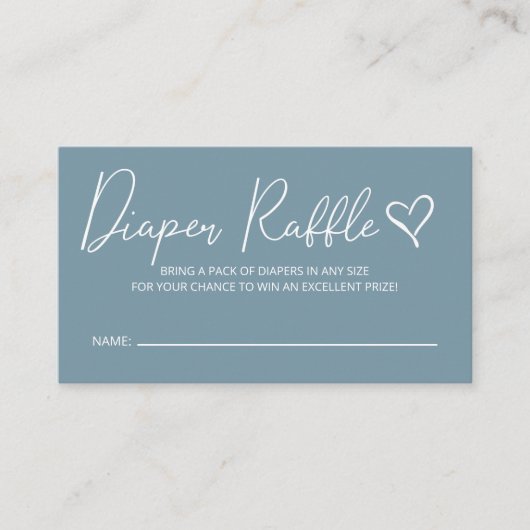 かわいいブルーボーイズ赤ちゃんシャワーおむつラッフル エンクロージャーカード (正面)