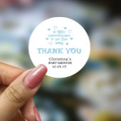 かわいいブルーボーイベビーシャワークラシックラウンドステッカー ラウンドシール