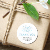 かわいいブルーボーイベビーシャワークラシックラウンドステッカー ラウンドシール