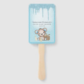 かわいいブルーポプシクルグリッタードリップピクニックベビーシャワー ハンドファン (裏面)