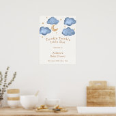 かわいいブルームーンスターズきらめく赤ちゃんシャワーへようこそ ポスター (キッチン)