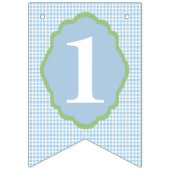 かわいいブルーラビットワン1st 1誕生日 バンティングフラッグ (第1の旗)