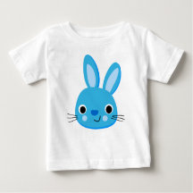 かわいいブルーラビット男の赤ちゃんTシャツ