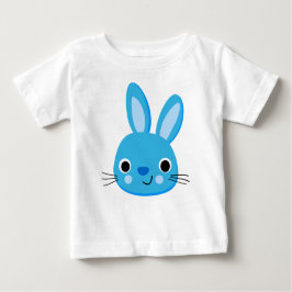 かわいいブルーラビット男の赤ちゃんTシャツ ベビーTシャツ