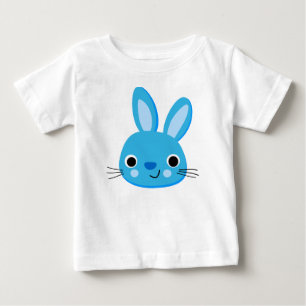 かわいいブルーラビット男の赤ちゃんTシャツ ベビーTシャツ