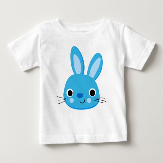 かわいいブルーラビット男の赤ちゃんTシャツ ベビーTシャツ (正面)
