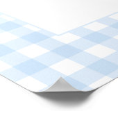 かわいいブルーリトルエレファントジンガム男の赤ちゃんシャワー ポスター (角)