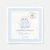 かわいいブルーリトルブー幽霊ボウ男の赤ちゃんシャワー スタンダードカクテルナプキン (正面)