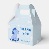 かわいいブルーリトルユニコーン&スターズバースデーパーティー フェイバーボックス (裏面サイド)