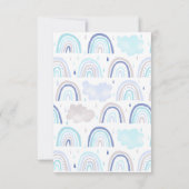 かわいいブルーレインボーボーズバースデーパーティー サンキューカード (裏面)