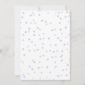 かわいいブルー宇宙ファーストトリッのまわりにプサン1歳の誕生日 招待状 (裏面)