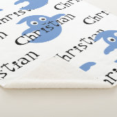 かわいいブルー幽霊ハロウィーンブランケットと名前 シェルパブランケット (3/4)