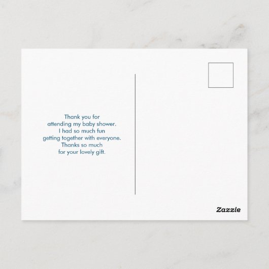 かわいいブルー男の赤ちゃんの足イラストレーションありがとう ポストカード (裏面)