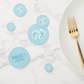 かわいいブルー男の赤ちゃんの足イラストレーションベビーシャワー コンフェッティ (グループ)