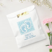 かわいいブルー男の赤ちゃんの足イラストレーションベビーシャワー フェイバーバッグ (封をした状態)