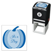 かわいいブルー男の赤ちゃんカボチャカスタムのジェンダーリビール セルフインキングスタンプ (インサイチュ)