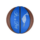 かわいいブルー男の赤ちゃんナルファールジェンダーリビールズカスタム ミニバスケットボール (縦)