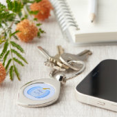 かわいいブルー男の赤ちゃんパンプキカスタムンのママになる キーホルダー (側面)