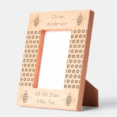 かわいいブルー男の赤ちゃんビーカスタム誕生のお知らせ レーザー彫刻フレーム (左)