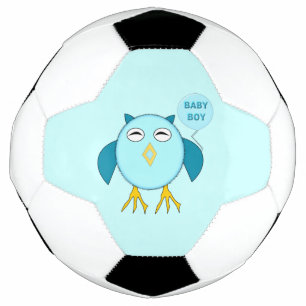かわいいブルー男の赤ちゃんフクロウのサッカーボール サッカーボール