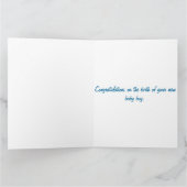 かわいいブルー男の赤ちゃんフクロウカスタムの名刺 カード (内部)