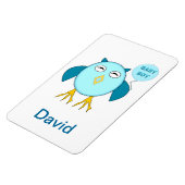 かわいいブルー男の赤ちゃんフクロウ磁石 マグネット (左側)