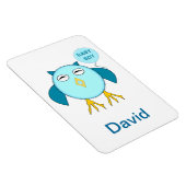 かわいいブルー男の赤ちゃんフクロウ磁石 マグネット (右側)