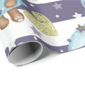 かわいいブルー男の赤ちゃんベビーシャワーベビーギフトラップ ラッピングペーパー (ロールコーナー)