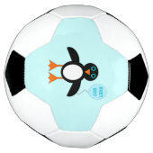 かわいいブルー男の赤ちゃんペンギンのサッカーボール サッカーボール (回転)