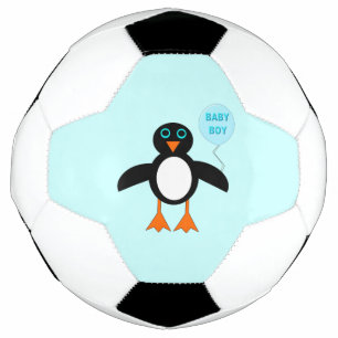 かわいいブルー男の赤ちゃんペンギンのサッカーボール サッカーボール