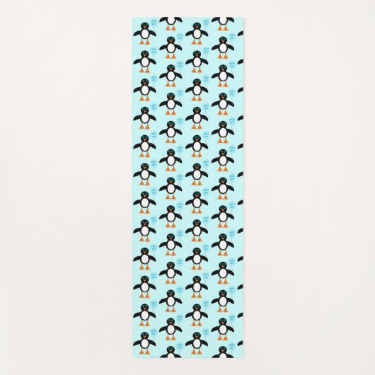 かわいいブルー男の赤ちゃんペンギンヨガマット ヨガマット (正面)