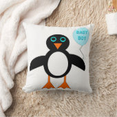 かわいいブルー男の赤ちゃんペンギン枕 クッション (ブランケット)