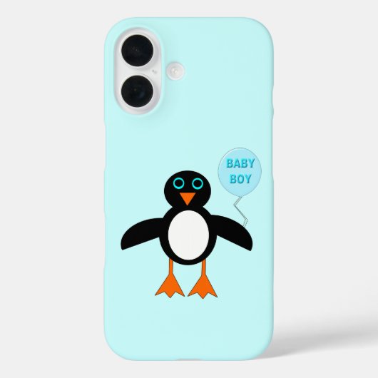 かわいいブルー男の赤ちゃんペンギンiPhoneケース Case-Mate iPhoneケース (裏面)