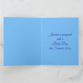 かわいいブルー男の赤ちゃんユニコーン赤ちゃんシャワーありがとうC カード (内部)