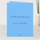 かわいいブルー男の赤ちゃんユニコーン赤ちゃんシャワーありがとうC カード (裏面)